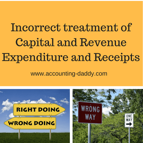 Incorrect treatment of Capital and Revenue Expenditure and Receipts.